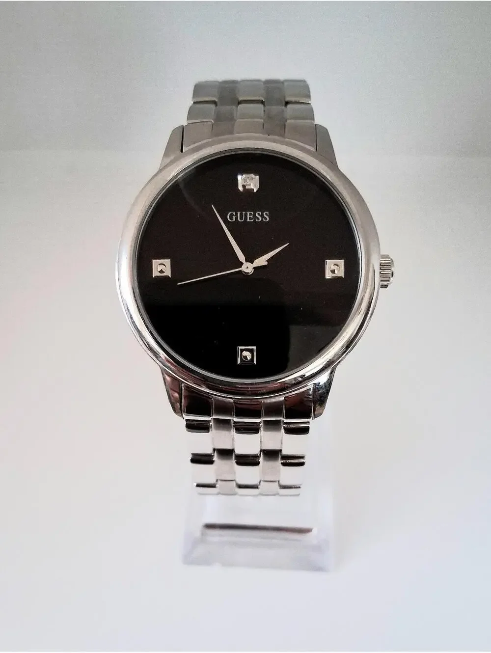 Rare Men's Guess Watch w/Diamond Pointers